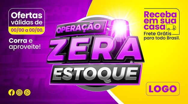 Banner para la operación de stock cero en las redes sociales