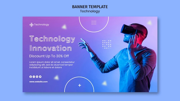 Banner orizzontale di realtà virtuale