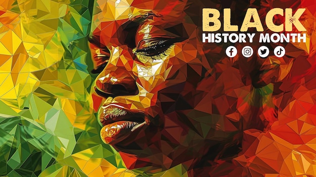 Banner ou fundo e modelo do mês negro da história