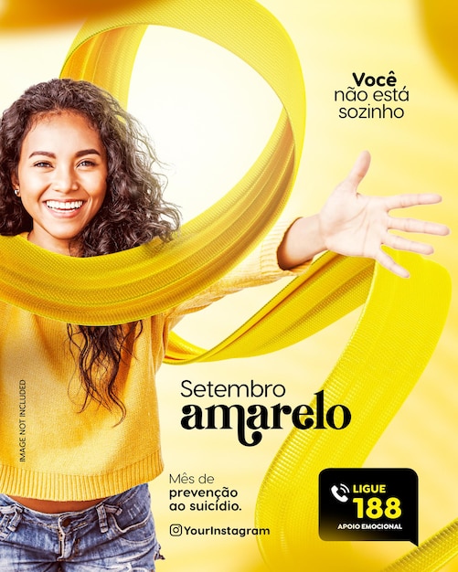 PSD banner para campanha de setembro amarelo contra o suicídio