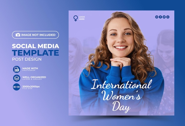 banner per social media per la giornata internazionale della donna dopo l'8 marzo modello di progettazione