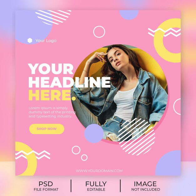 PSD banner de plantilla de publicación de instagram de moda