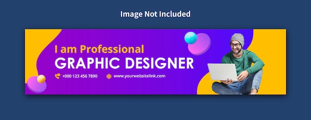 Banner de portada de diseñador gráfico profesional para PSD de redes sociales