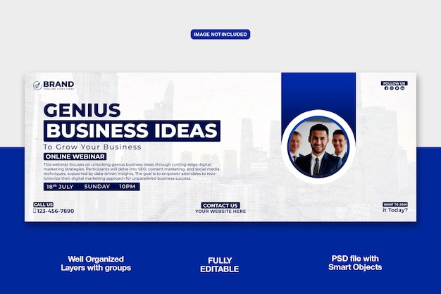 Banner de portada de Facebook o plantilla corporativa de la agencia de marketing digital