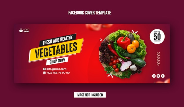 Banner de portada de Facebook de verduras frescas