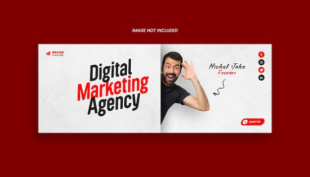 Banner de portada de perfil de facebook de agencia de marketing digital modelo psd