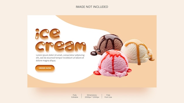 banner principale del sito web del gelato