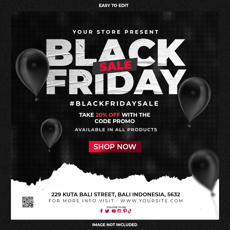 PSD banner promo obral black friday