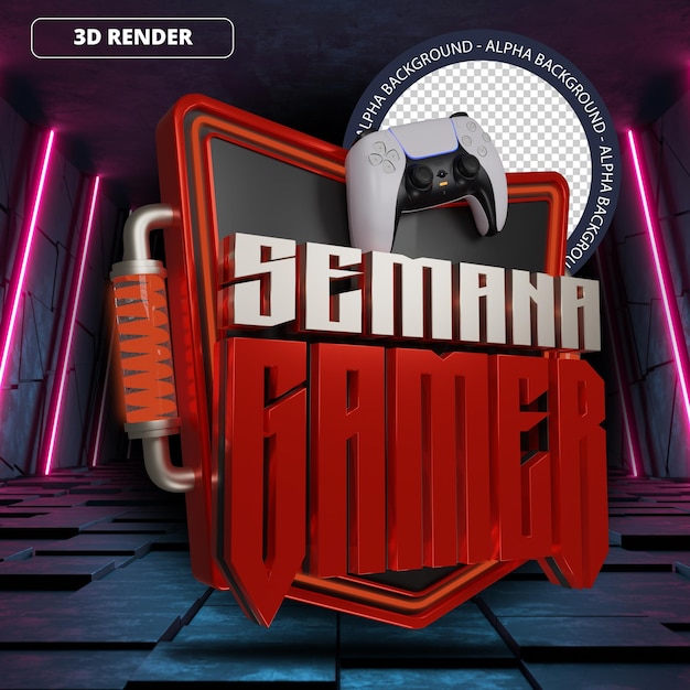 Banner de promoción de mega venta de jugador de semana 3d rojo