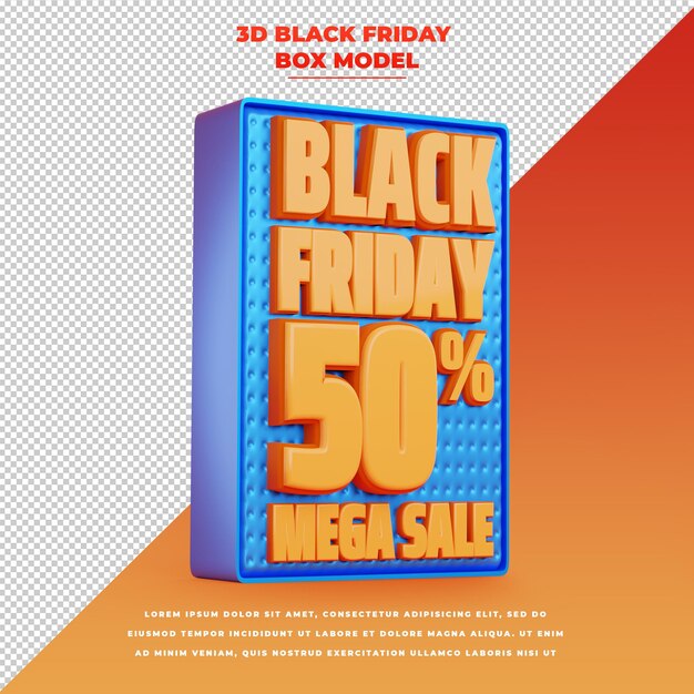 Banner de promoción de título de descuento de venta de viernes negro 3d