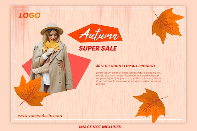 Banner de promoción de las ventas de otoño en las redes sociales