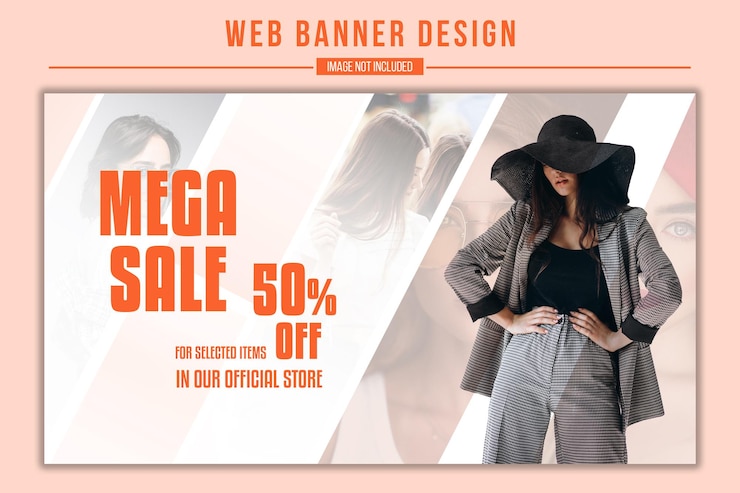 PSD banner promocional da web de venda de moda psd design de banner de capa do youtube