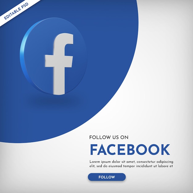 PSD banner promocional de facebook con icono 3d