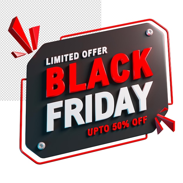 Banner de promotion du vendredi noir en 3D