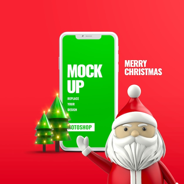 Banner pubblicitario mobile di Babbo Natale