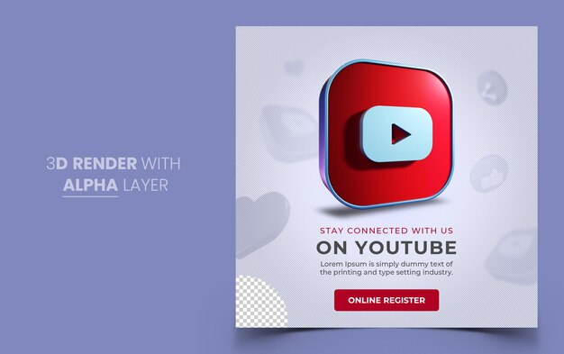 banner de publicación de redes sociales con formas 3d