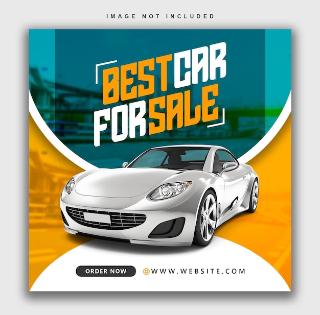 PSD banner de publicación de venta de autos
