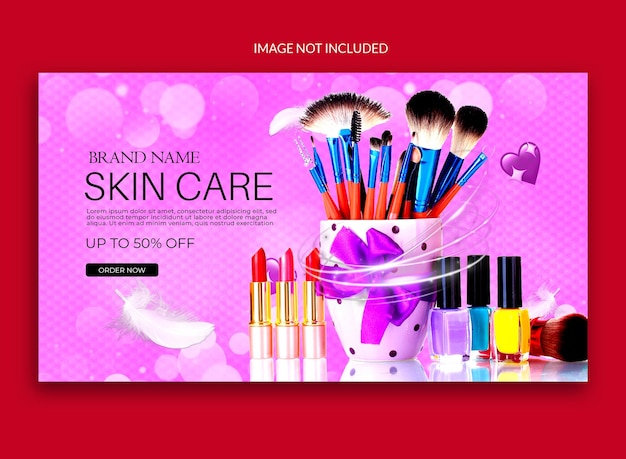 PSD banner de publicación web de redes sociales para el cuidado de la piel.