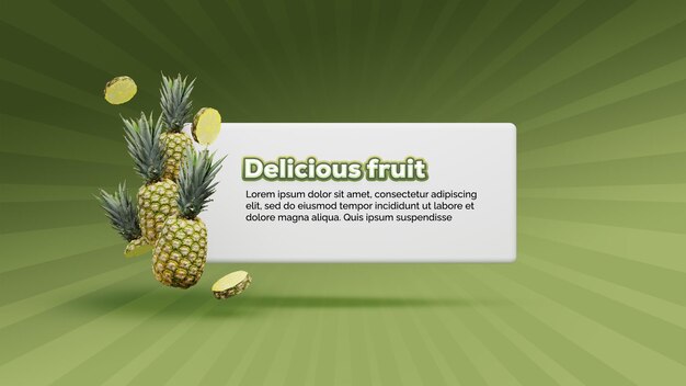 PSD banner publicitario de negocios de frutas en línea con concepto de renderización 3d