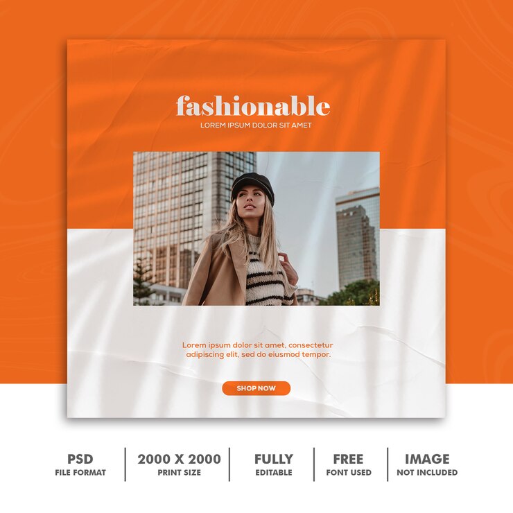 PSD banner quadrato alla moda per i social media