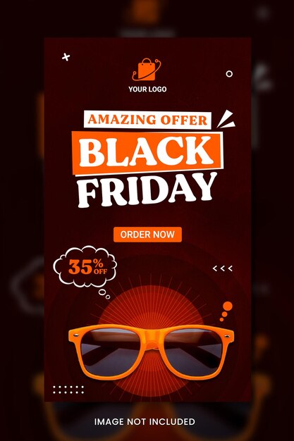 PSD banner de rebajas del black friday