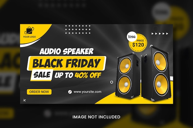 PSD banner de rebajas del black friday