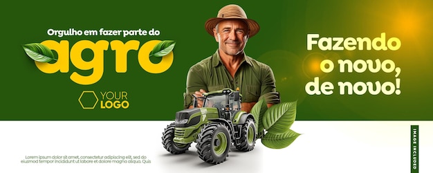 PSD banner de las redes sociales agrícolas para los agricultores