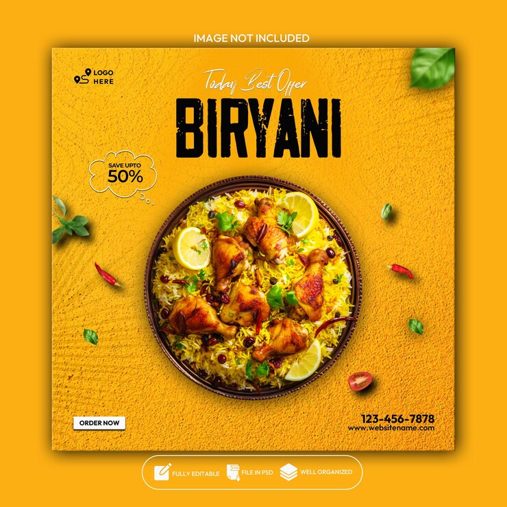 PSD banner de redes sociales de alimentos y plantilla de banner de instagram