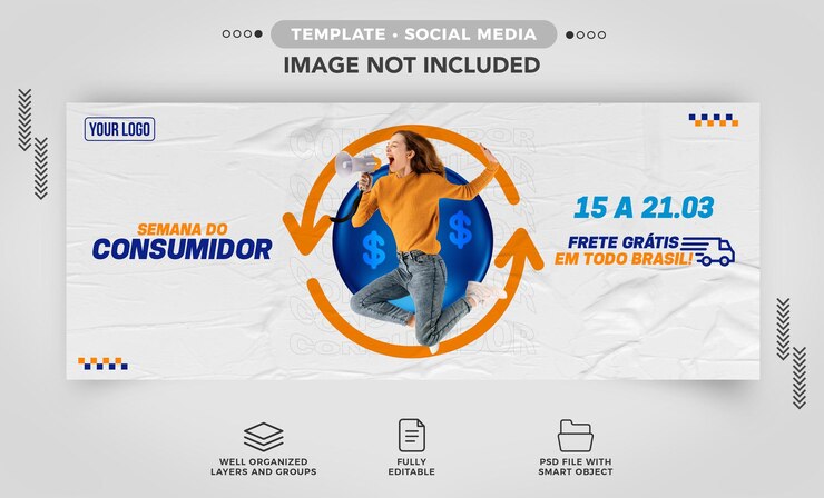 PSD banner de redes sociales consumer week para ventas