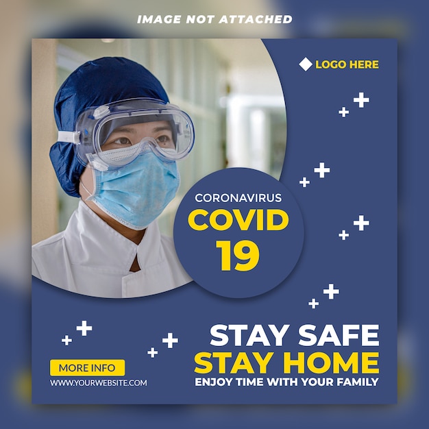 PSD banner de redes sociales de coronavirus