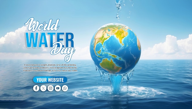 Banner de las redes sociales del día mundial del agua