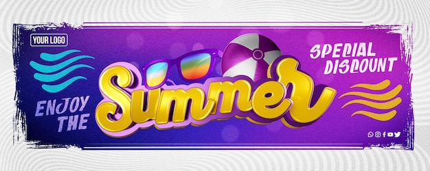 Banner de redes sociales disfruta de un descuento especial de verano