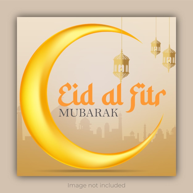 PSD banner de las redes sociales de eid al fitr y plantilla de publicación de instagram