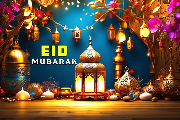 PSD banner de redes sociales de eid mubarak