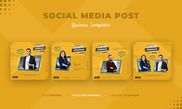 Banner de redes sociales empresariales y plantilla de publicación de instagram