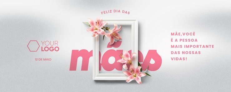 PSD banner de las redes sociales feliz día de la madre fondo blanco
