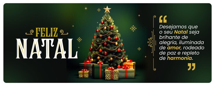 PSD banner de redes sociales feliz navidad con árbol de navidad