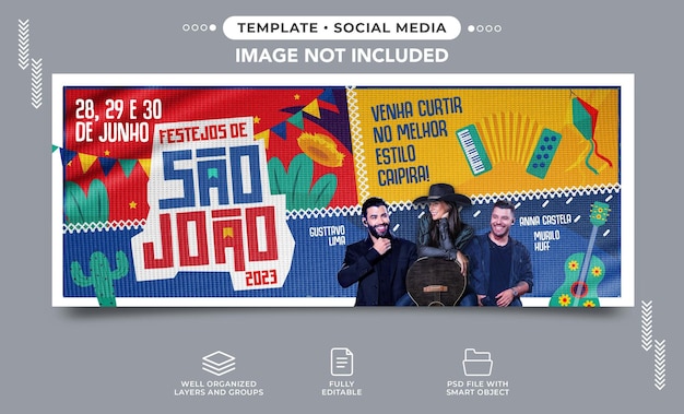 PSD banner redes sociales fiestas de san joao