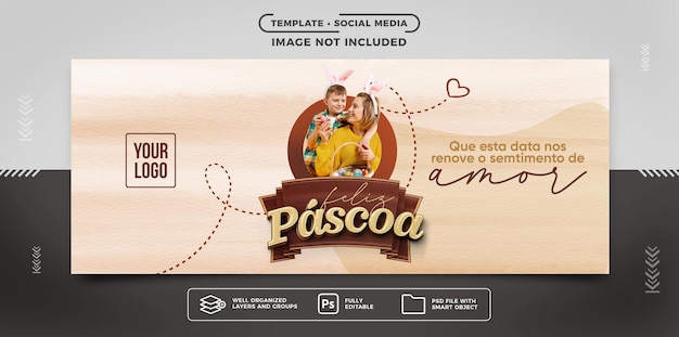 Banner de redes sociales instagram feliz pascua para ingresar su mensaje