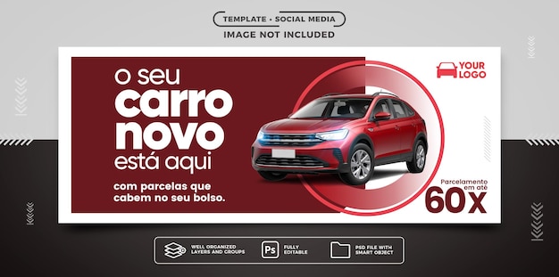 PSD banner de redes sociales instagram su nuevo auto está aquí