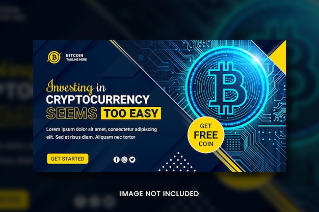 Banner de redes sociales de moneda criptográfica