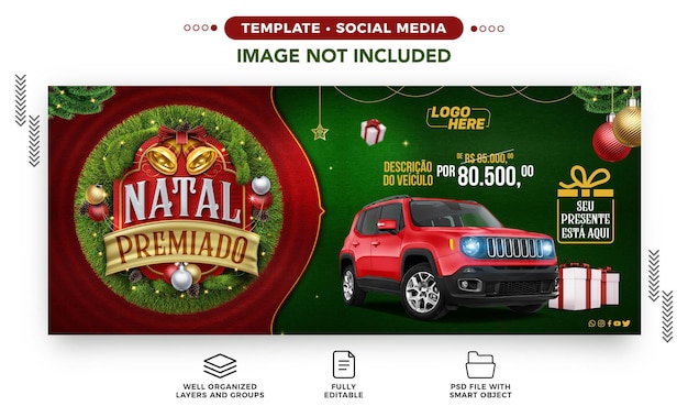 PSD banner de redes sociales navidad recompensada tu regalo está aquí