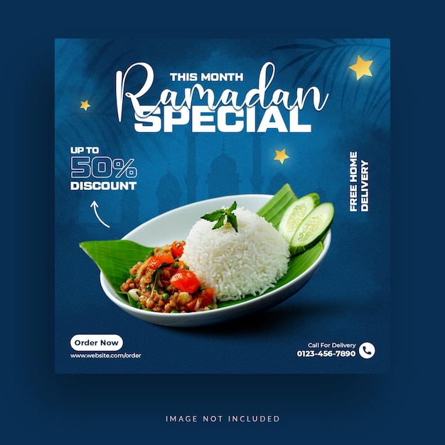 Banner de redes sociales del restaurante ramadan kareem