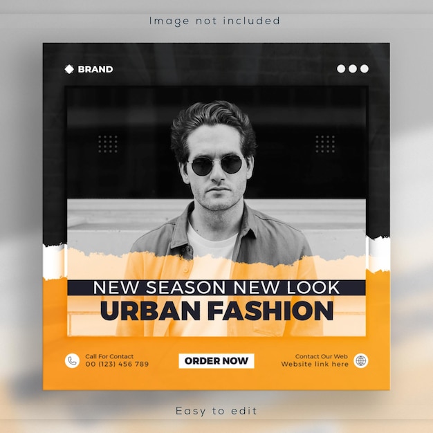 Banner de redes sociales de venta de moda elegante o plantilla de publicación de Instagram