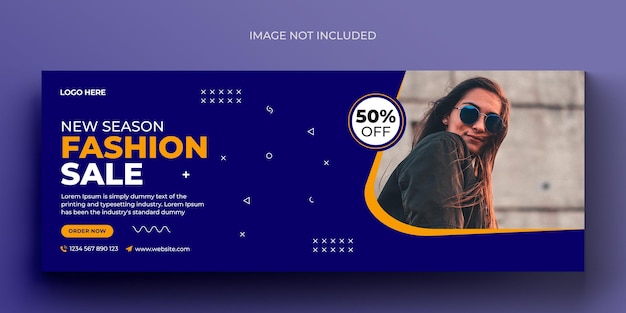Banner de redes sociales de venta de moda y plantilla de diseño de foto de portada de facebook