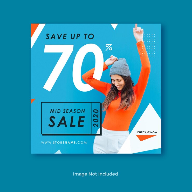 Banner de redes sociales de venta de moda
