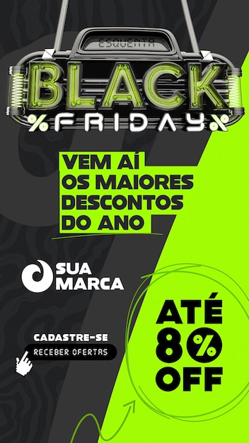 PSD banner de redes sociales para ventas de viernes negro