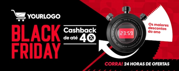 PSD banner de redes sociales para ventas de viernes negro