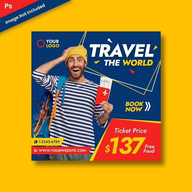 Banner de redes sociales de viajes