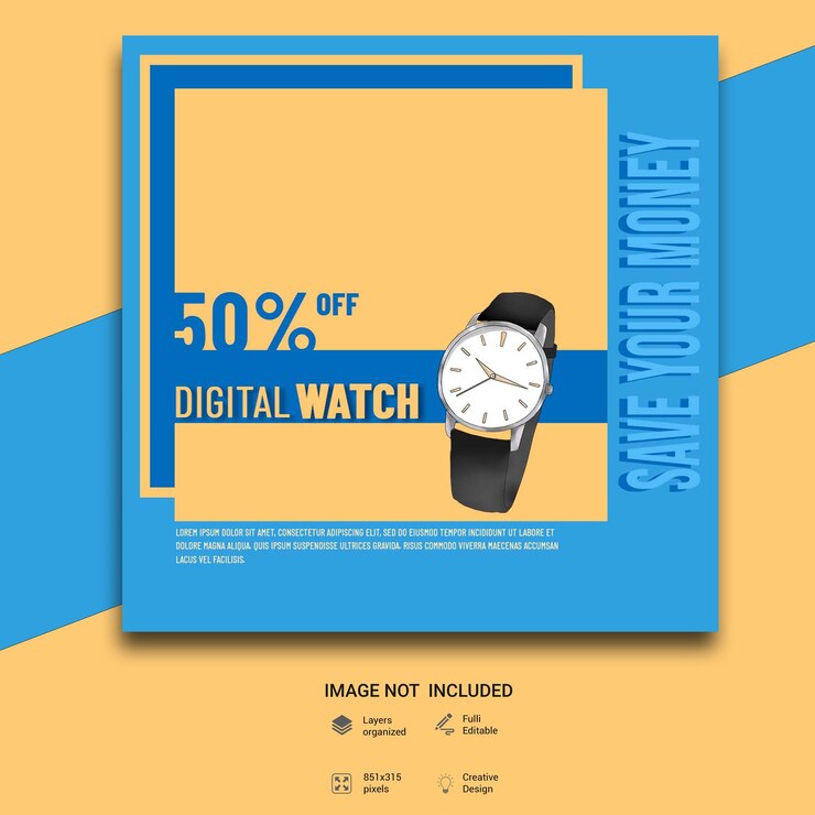 PSD banner de reloj de rebajas de viernes negro archivo psd gratis